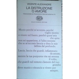 Vicente Aleixandre, La distruzione o amore